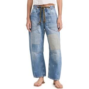Free People Women's Moxie Pull-On Barrel Jeans 32